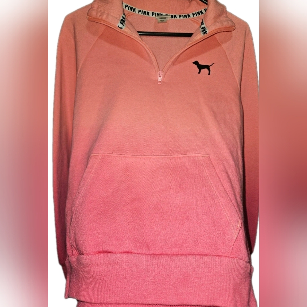 PINK Victoria’s Secret Ombré Quarter-Zip Pullover - Size S - EUC